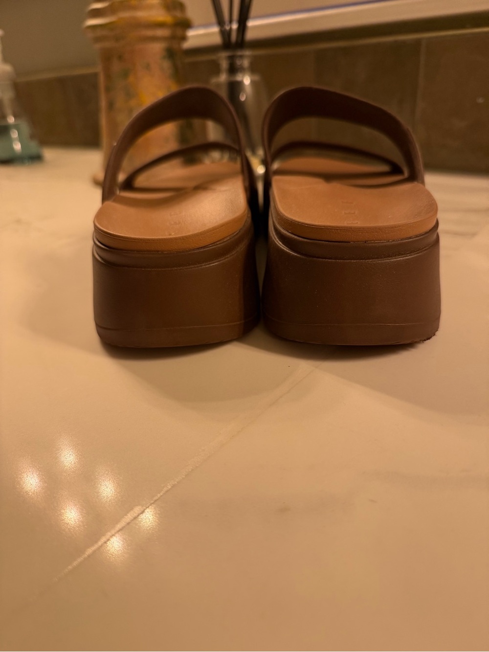 Reef Cali Solana Double-Strap Slide Sandals, Chocolate, W size 7 - Picture 4 of 6